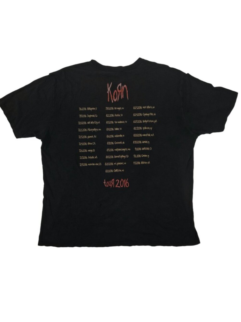 Korn 2016 Tour T Shirt XXL Faded Black Distressed Clown Heavy Metal Goth Emo Y2K - Picture 7 of 11